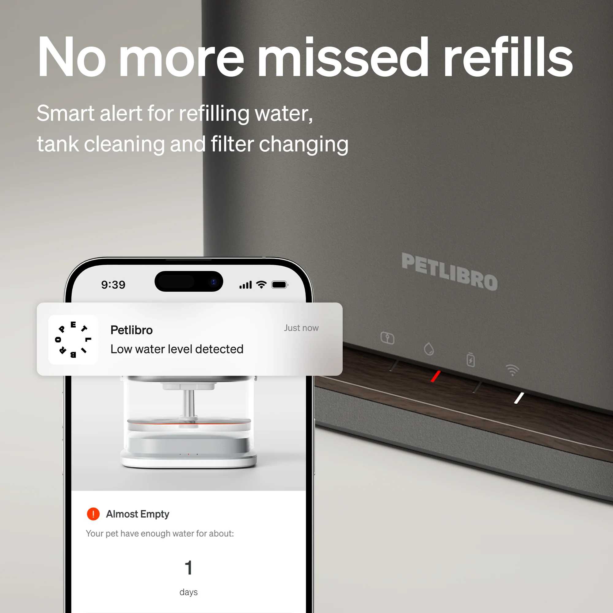 Smart Cordless Pet Water Fountain with App Monitoring