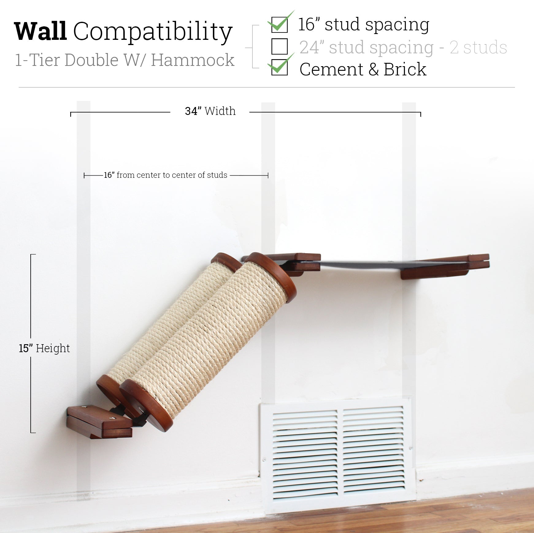 Slanted Cat Scratcher for Wall