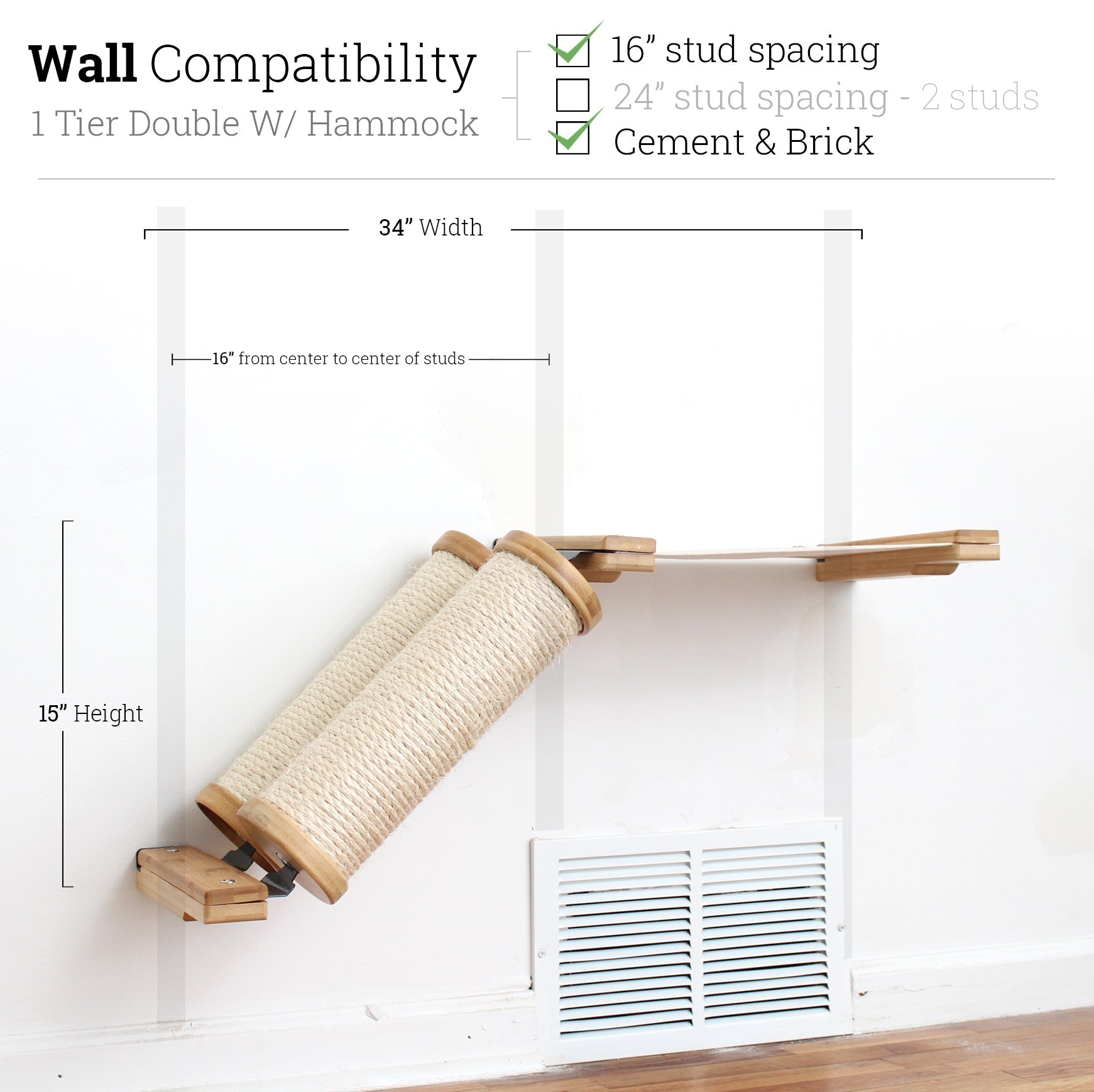 Slanted Cat Scratcher for Wall