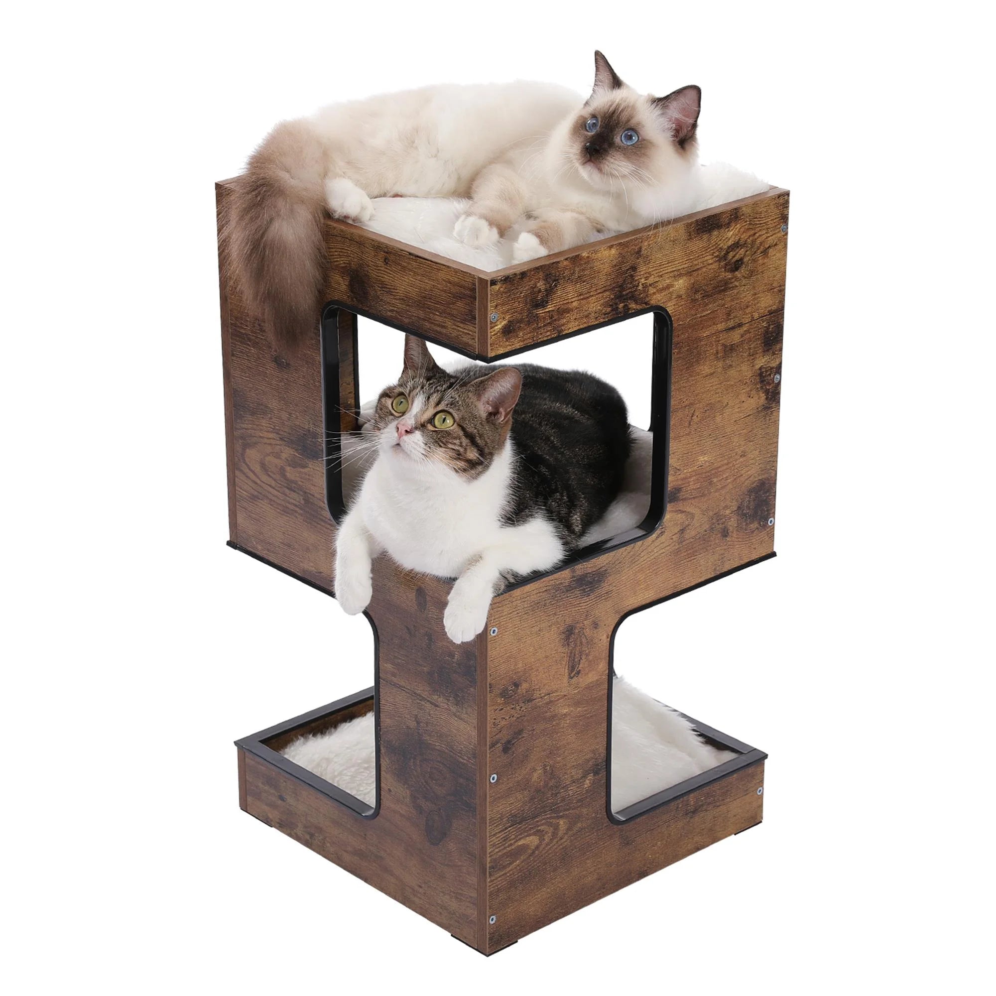 Minimalist Wooden Cat Condo Tower