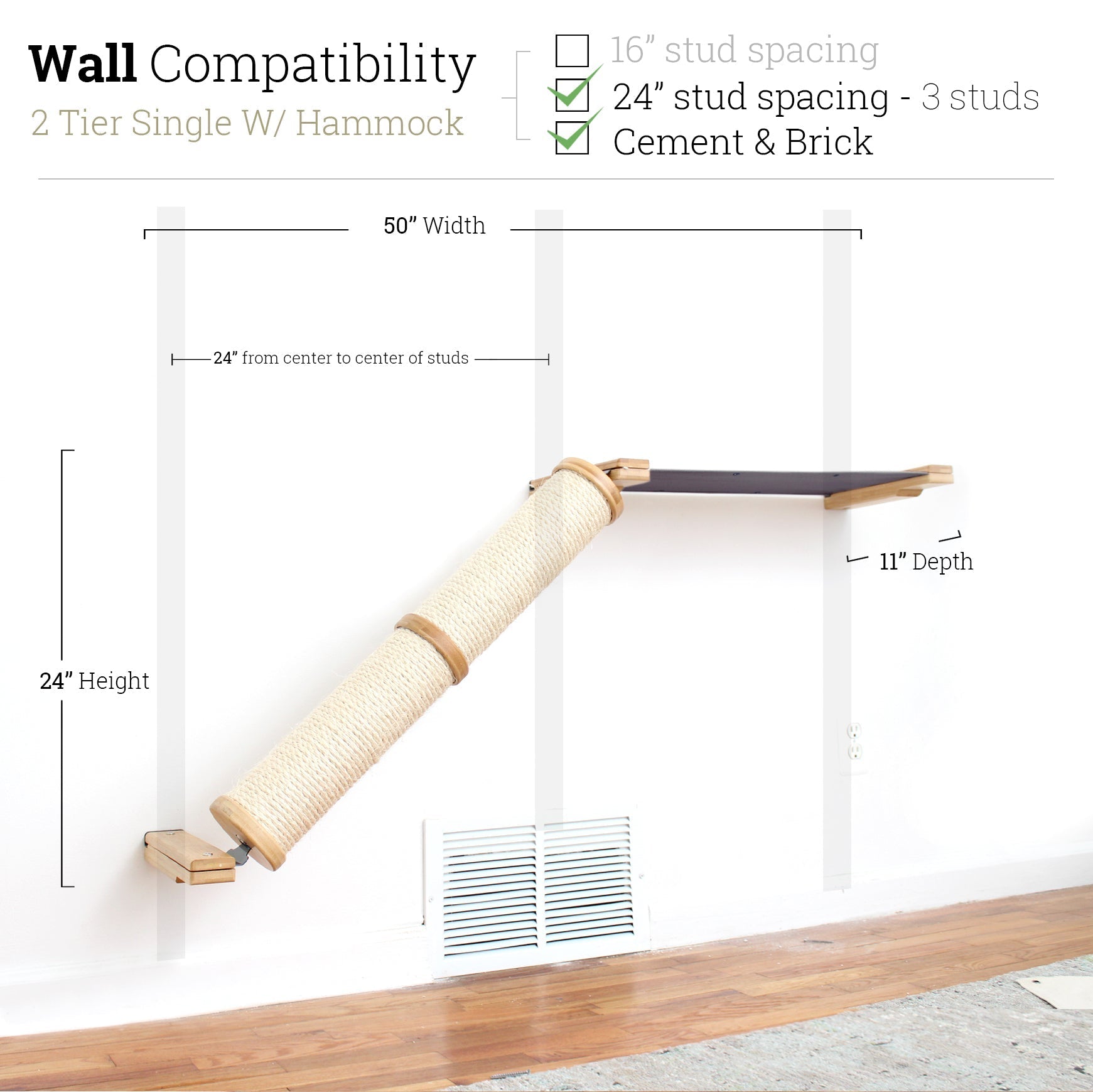Slanted Cat Scratcher for Wall
