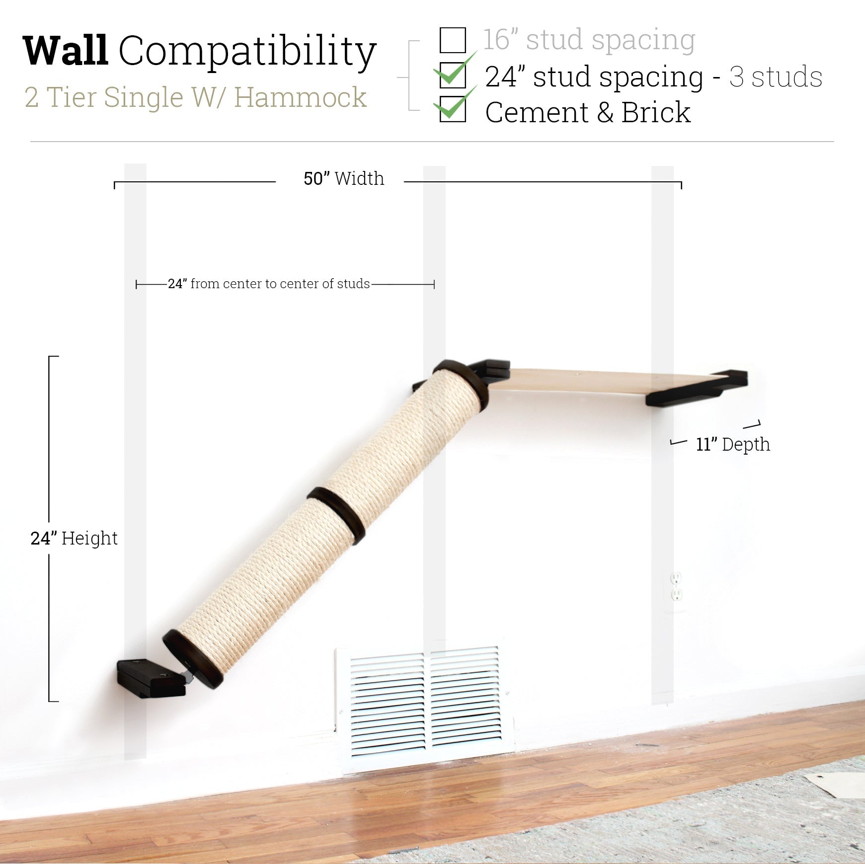 Slanted Cat Scratcher for Wall