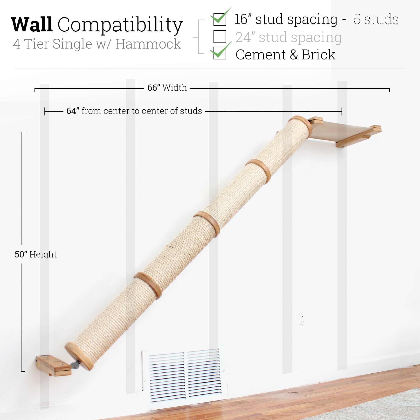Slanted Cat Scratcher for Wall