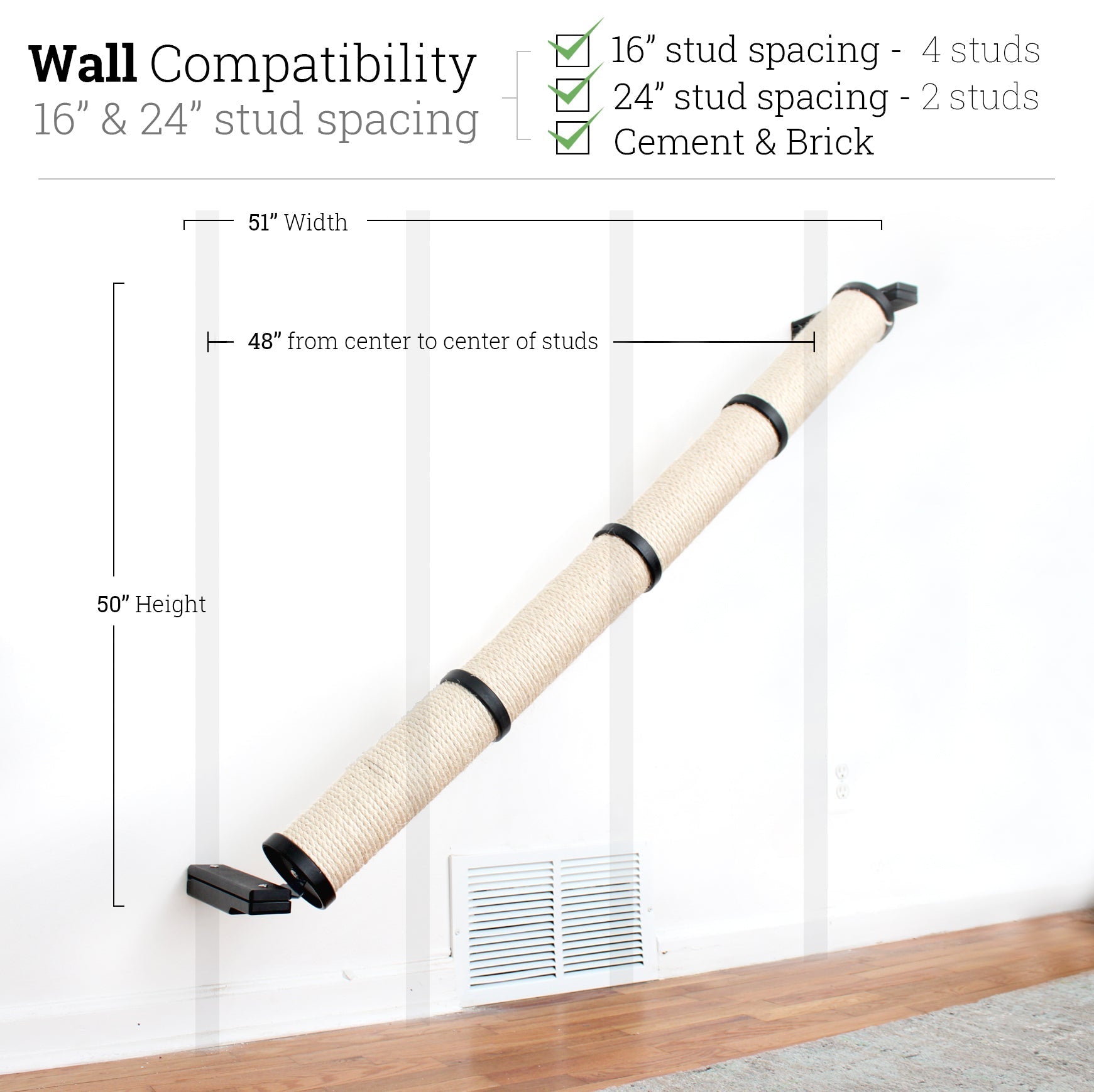 Slanted Cat Scratcher for Wall