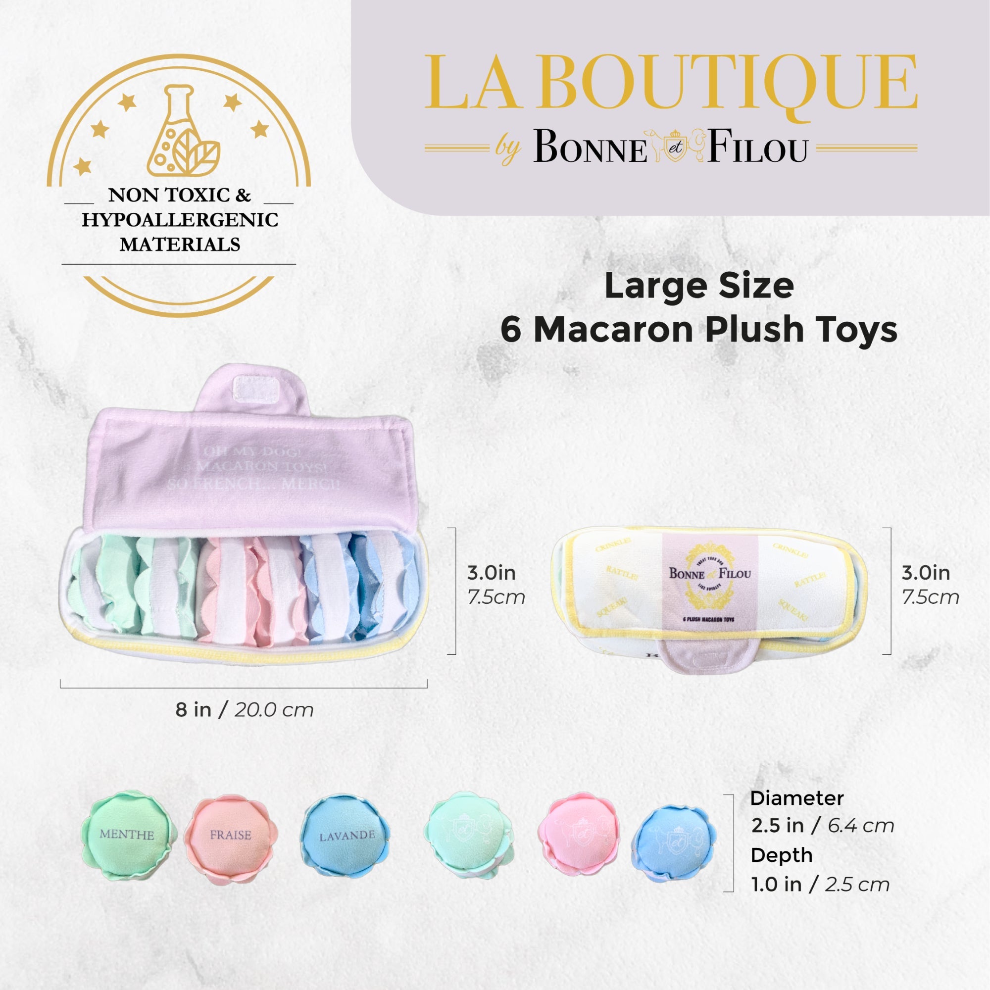 Plush Squeaky Dog Toy Set | Large