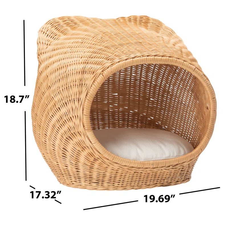 Woven Rattan Cat Cave Bed