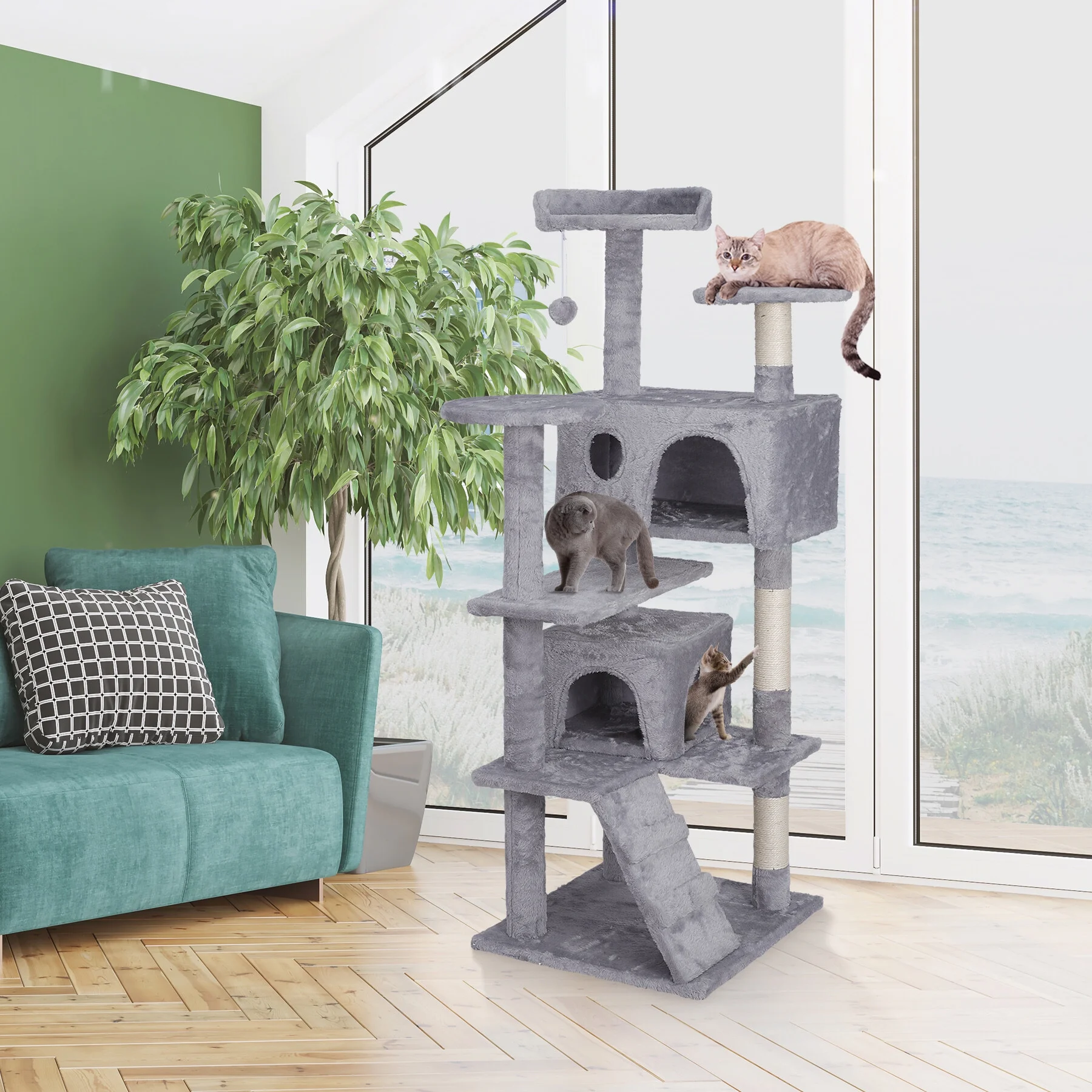 Double Condo Multi-Level Cat Tower