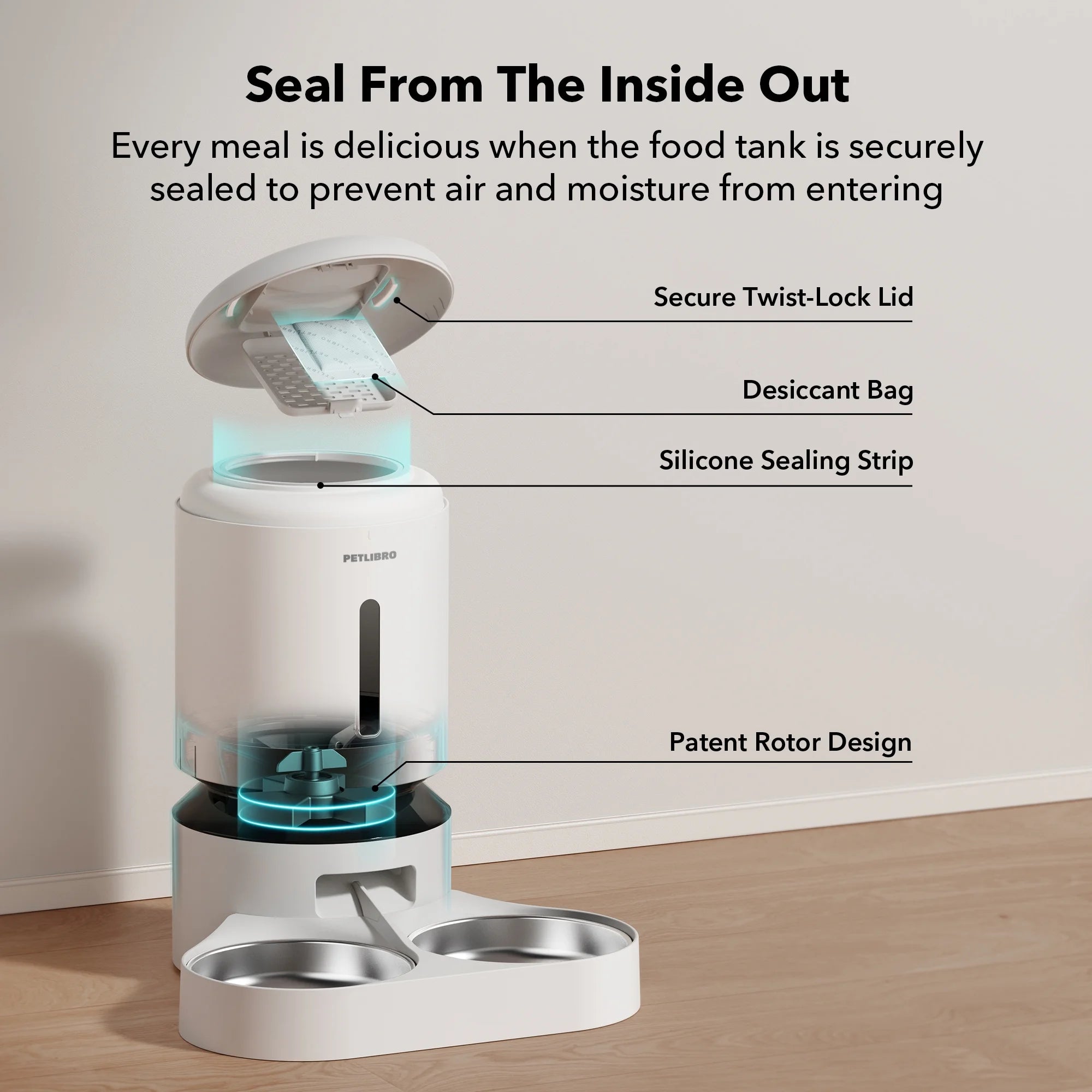 WiFi Dual Bowl Automatic Cat Feeder