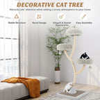 70" Metal Cat Tree Tower with 3 Plush Perches 10 - MiniPaw Luxe