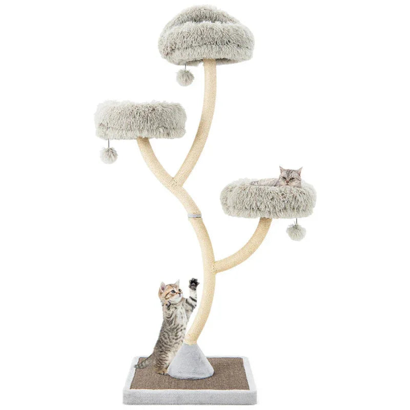 70" Metal Cat Tree Tower with 3 Plush Perches 1 - MiniPaw Luxe
