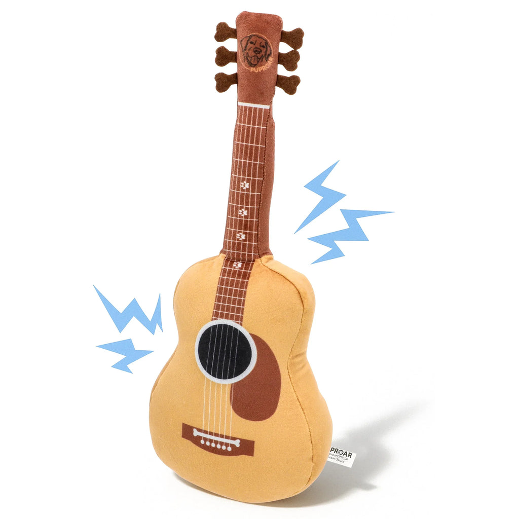 Acoustic Guitar Squeaky Crinkle Dog Toy 9 - MiniPaw Luxe
