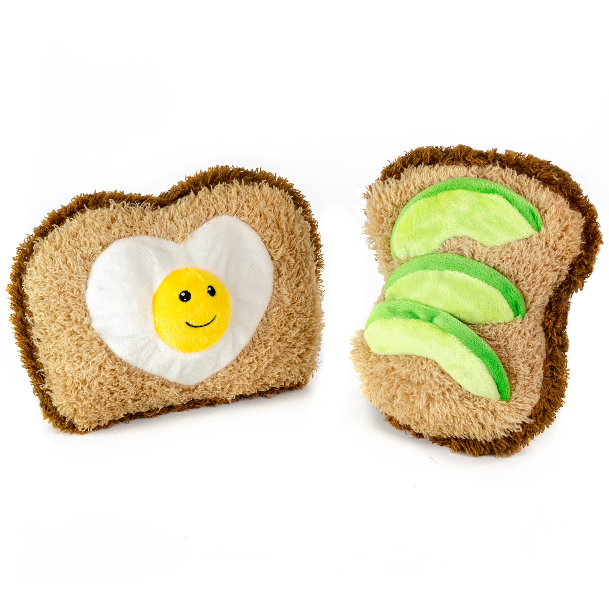 Avocado Toast and Egg Plush Squeaky Toy Set