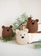 BROWN BEAR Wool Dog Toy