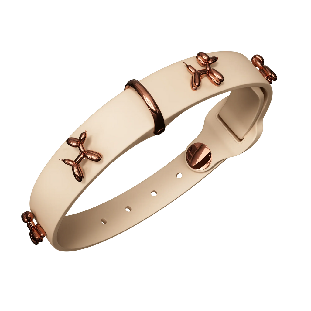Ballon Beige Premium Dog Collar 1 - MiniPaw Luxe
