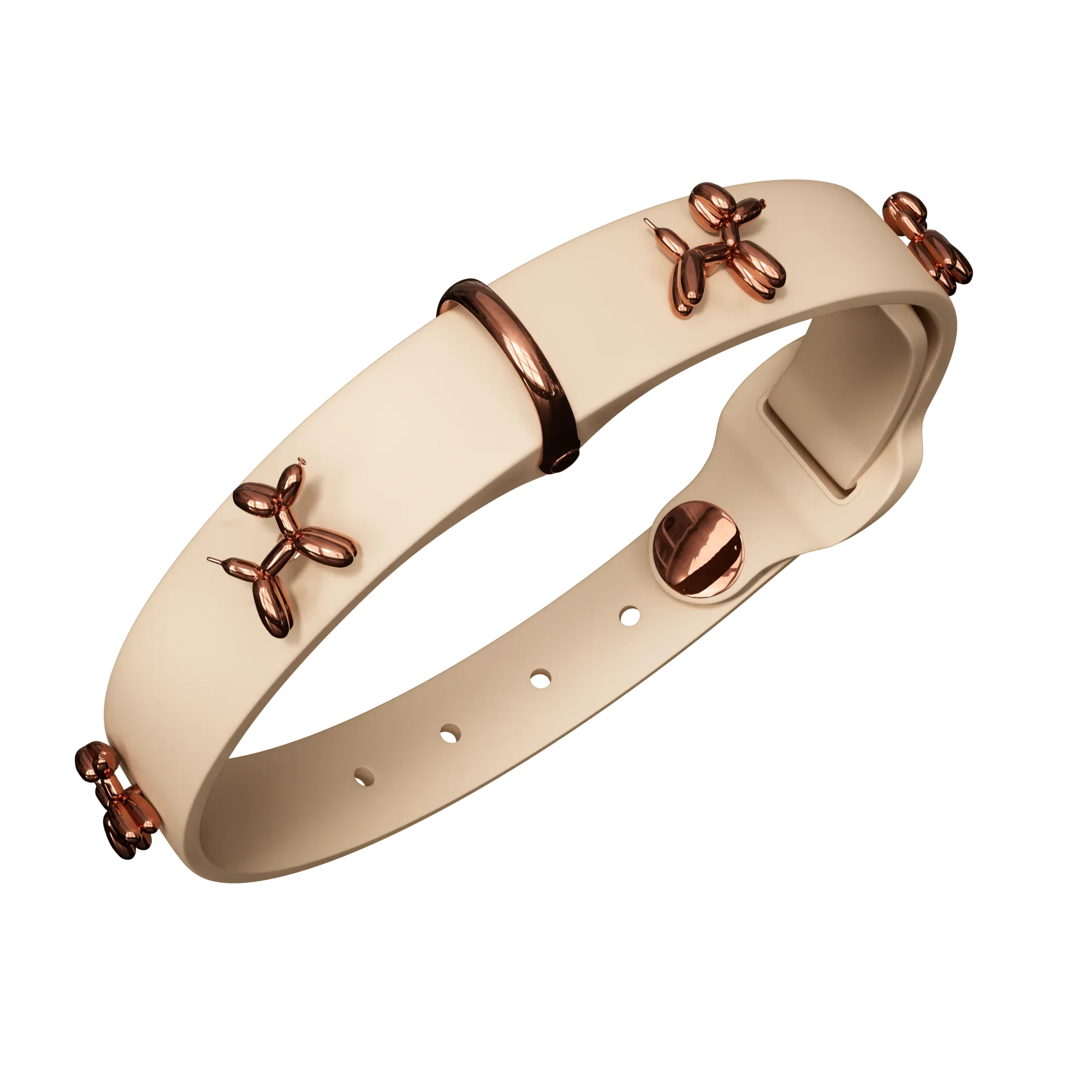Ballon Beige Premium Dog Collar 1 - MiniPaw Luxe