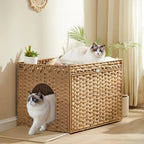 Boho Handwoven Rattan Hidden Litter Box 3 - MiniPaw Luxe