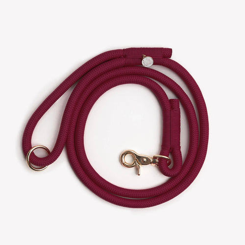Braided Rope Leash | Bordeaux 1 - MiniPaw Luxe