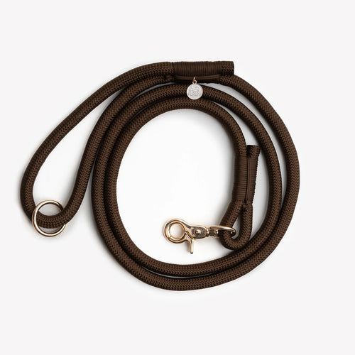 Braided Rope Leash | Brown 1 - MiniPaw Luxe