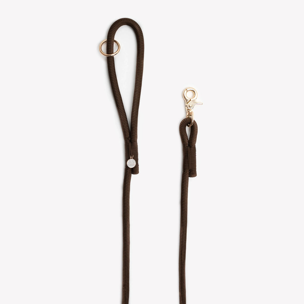 Braided Rope Leash | Brown 2 - MiniPaw Luxe