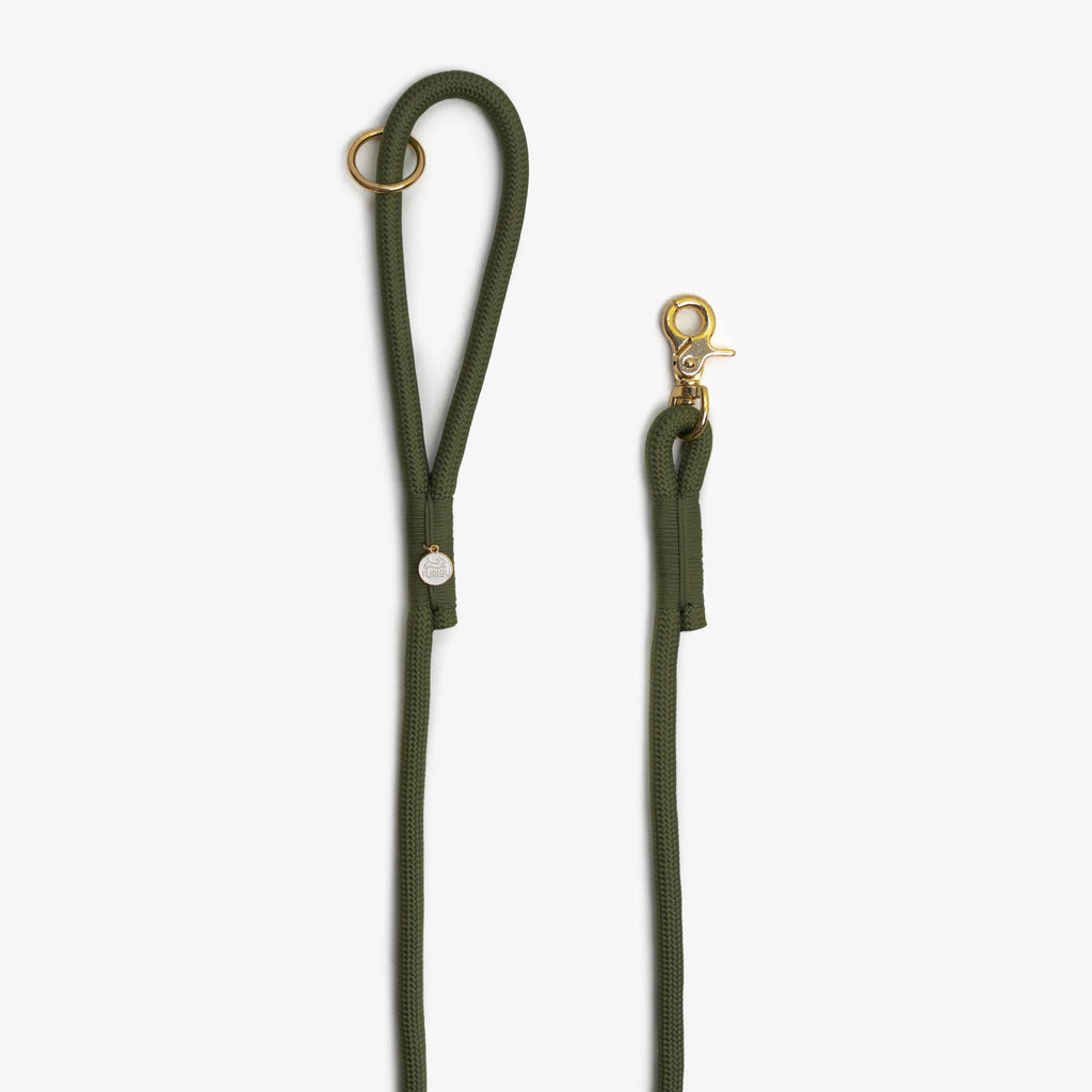 Braided Rope Leash | Moss Green 2 - MiniPaw Luxe