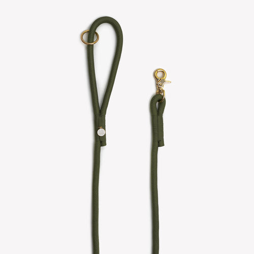 Braided Rope Leash | Moss Green 2 - MiniPaw Luxe