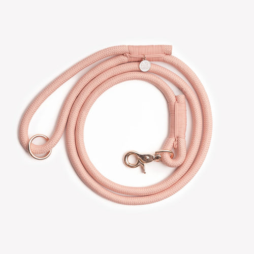 Braided Rope Leash | Powder Rose 1 - MiniPaw Luxe