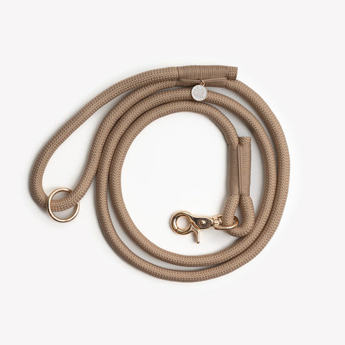 Braided Rope Leash | Sand 1 - MiniPaw Luxe