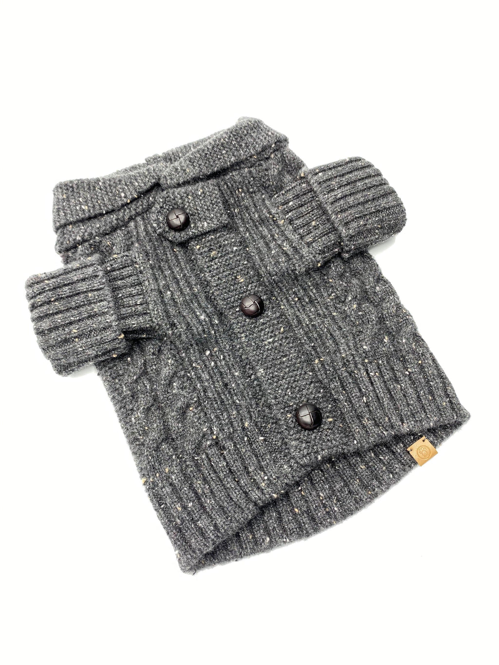 Brooklyn Cashmere Cardigan | Charcoal 2 - MiniPaw Luxe