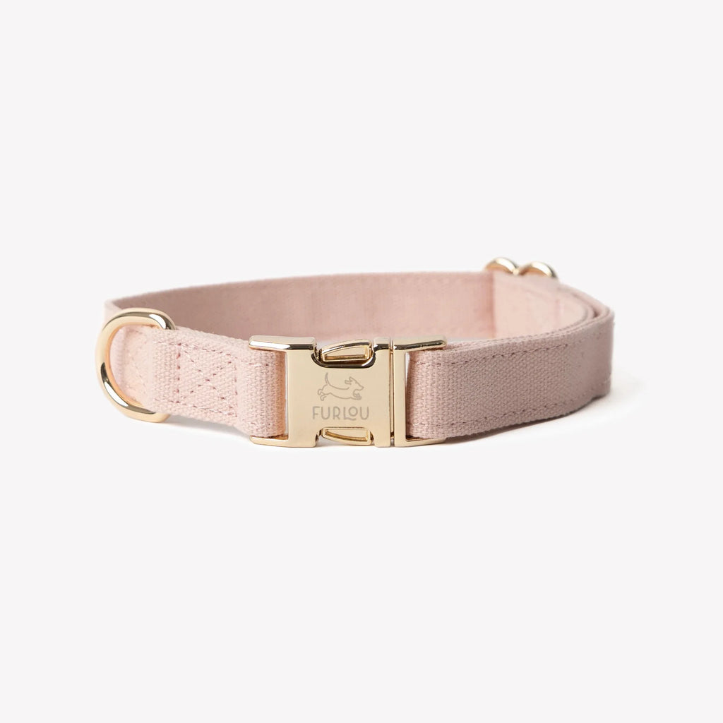 Canvas Dog Collar | Baby Pink 1 - MiniPaw Luxe