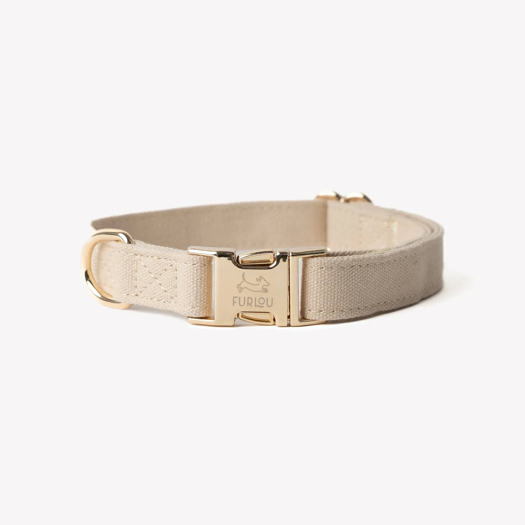 Canvas Dog Collar | Tan 1 - MiniPaw Luxe