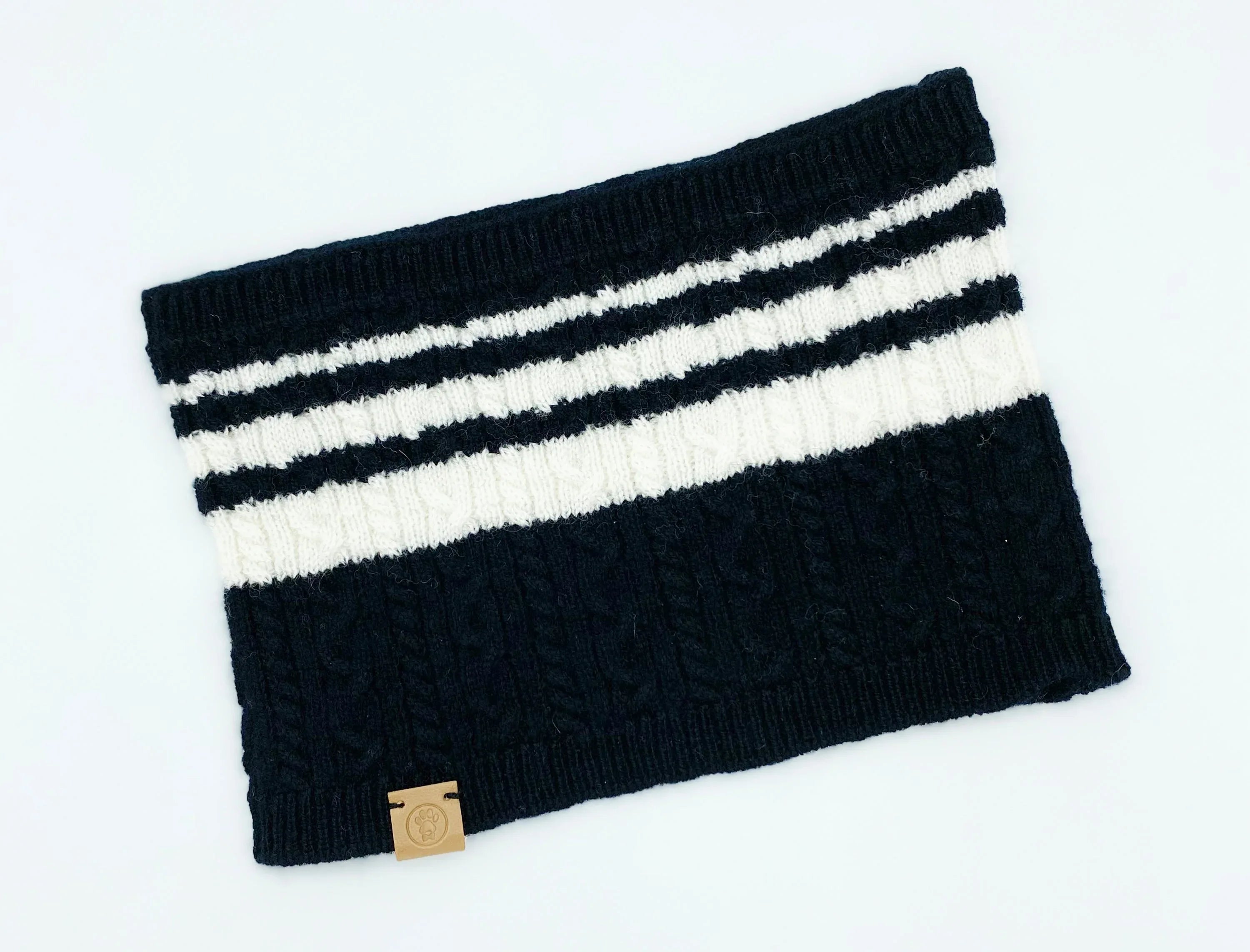 Cashmere Blend Matching Scarf Set | Black and White 3 - MiniPaw Luxe
