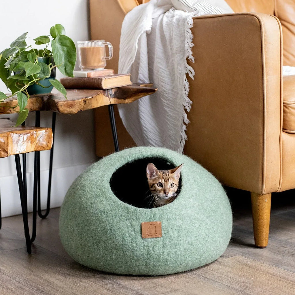 Eucalyptus Green | Round Style Cave 1 - MiniPaw Luxe