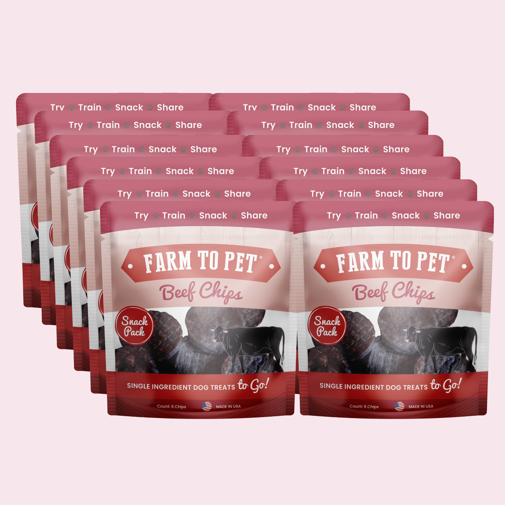 Beef Chips Snack Pack Bundles | Pet Treats for Training & Travel