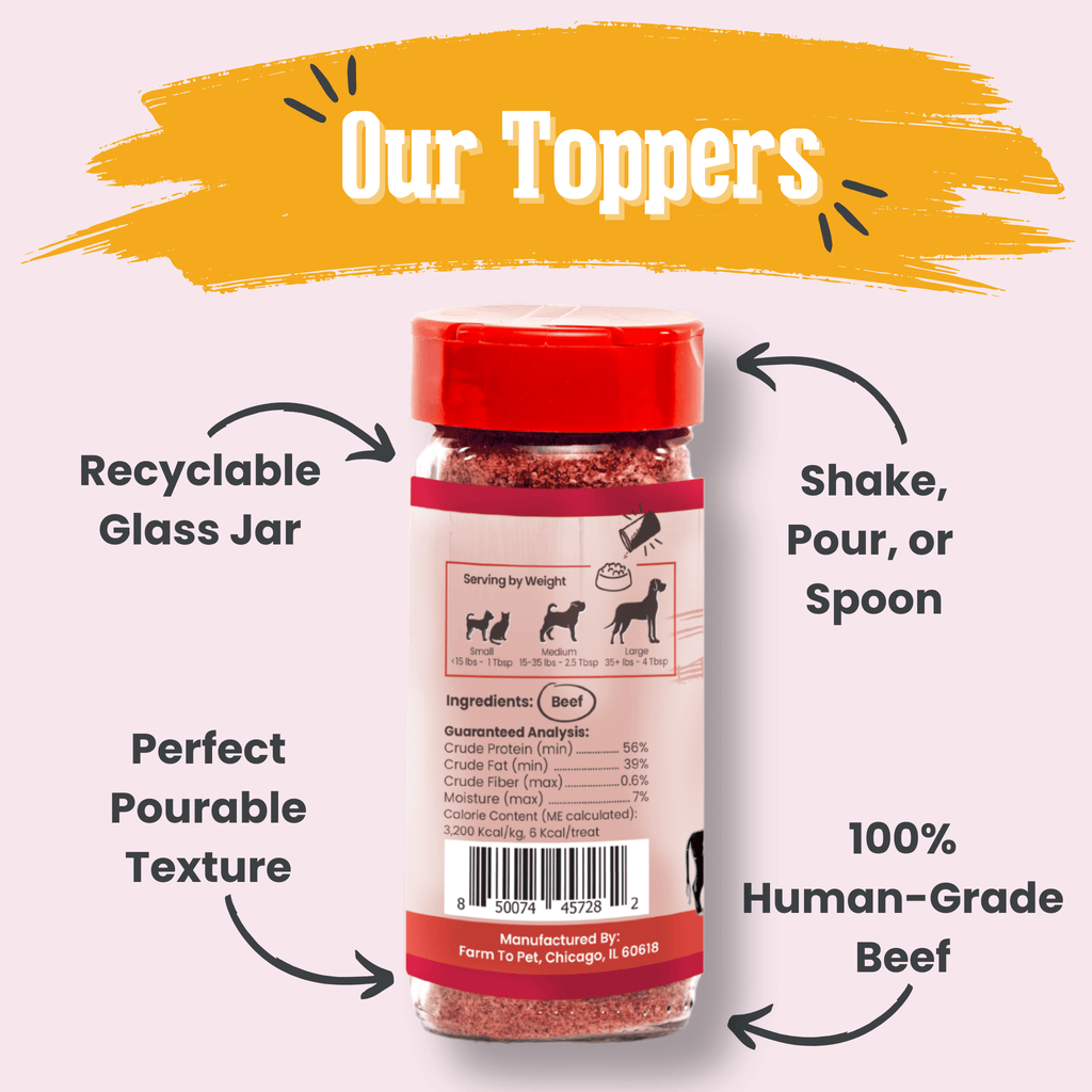 Treat Topper Beef Pet Food Topper | Powdered Meal Topper for Pets
