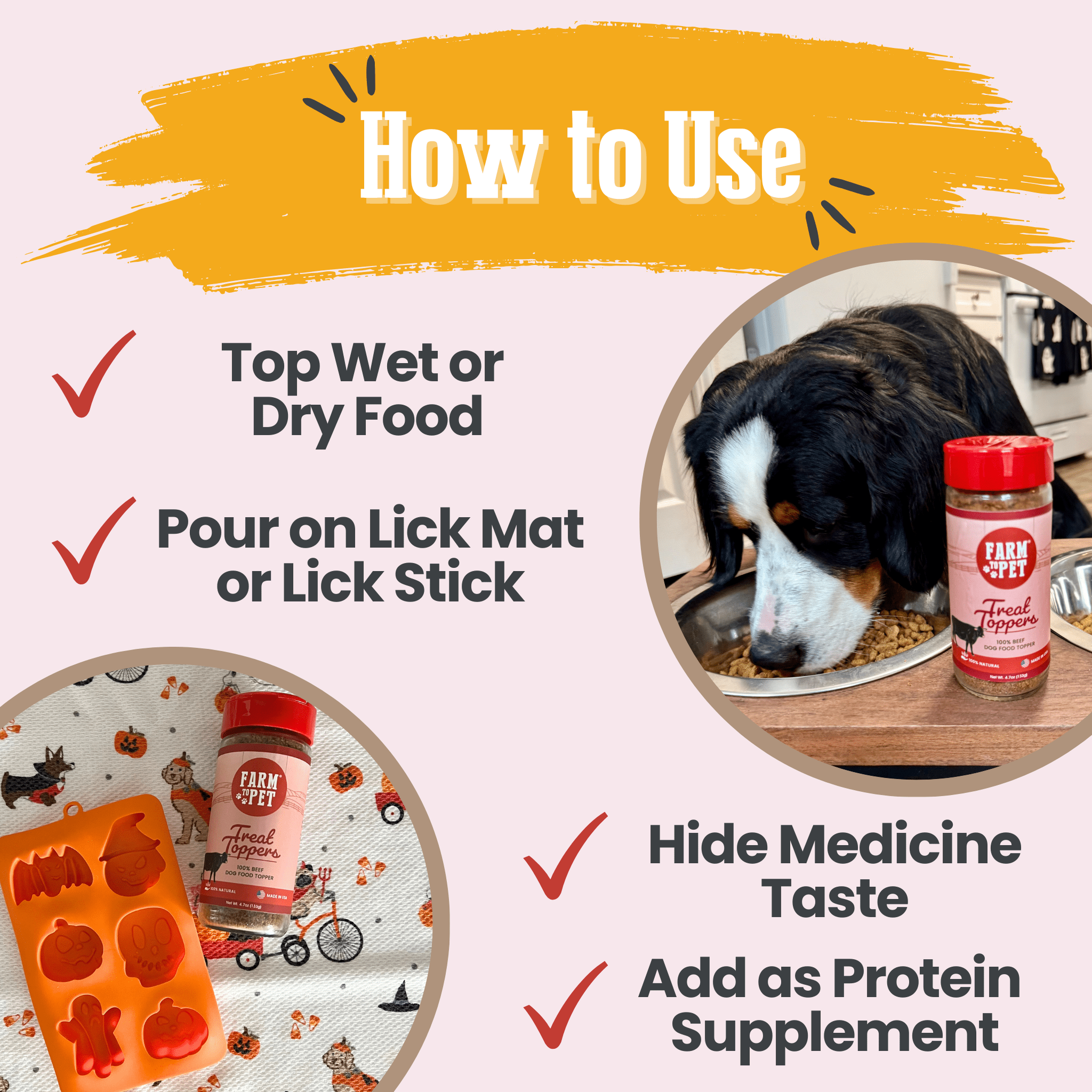 Treat Topper Beef Pet Food Topper | Powdered Meal Topper for Pets