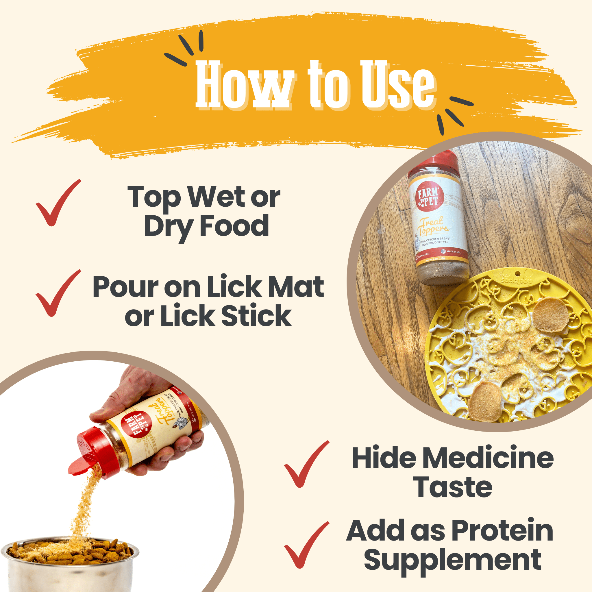 Treat Topper Chicken Pet Food Topper | Healthy Meal Supplement for Pets