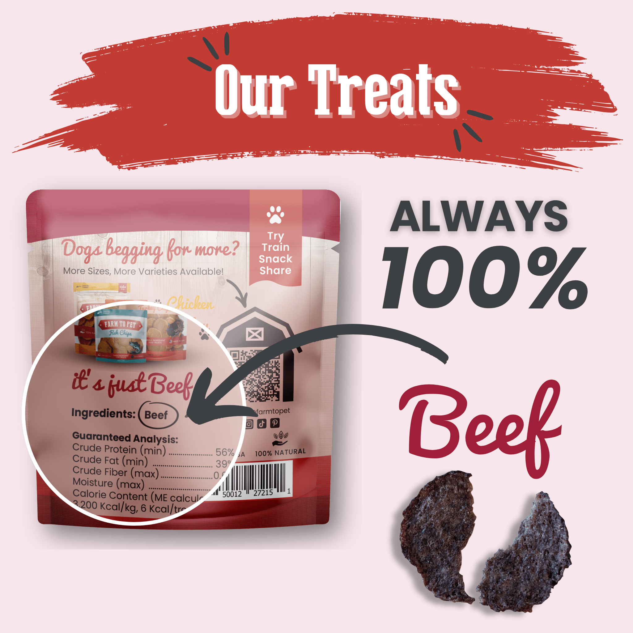 Beef Chips Snack Pack Bundles | Pet Treats for Training & Travel