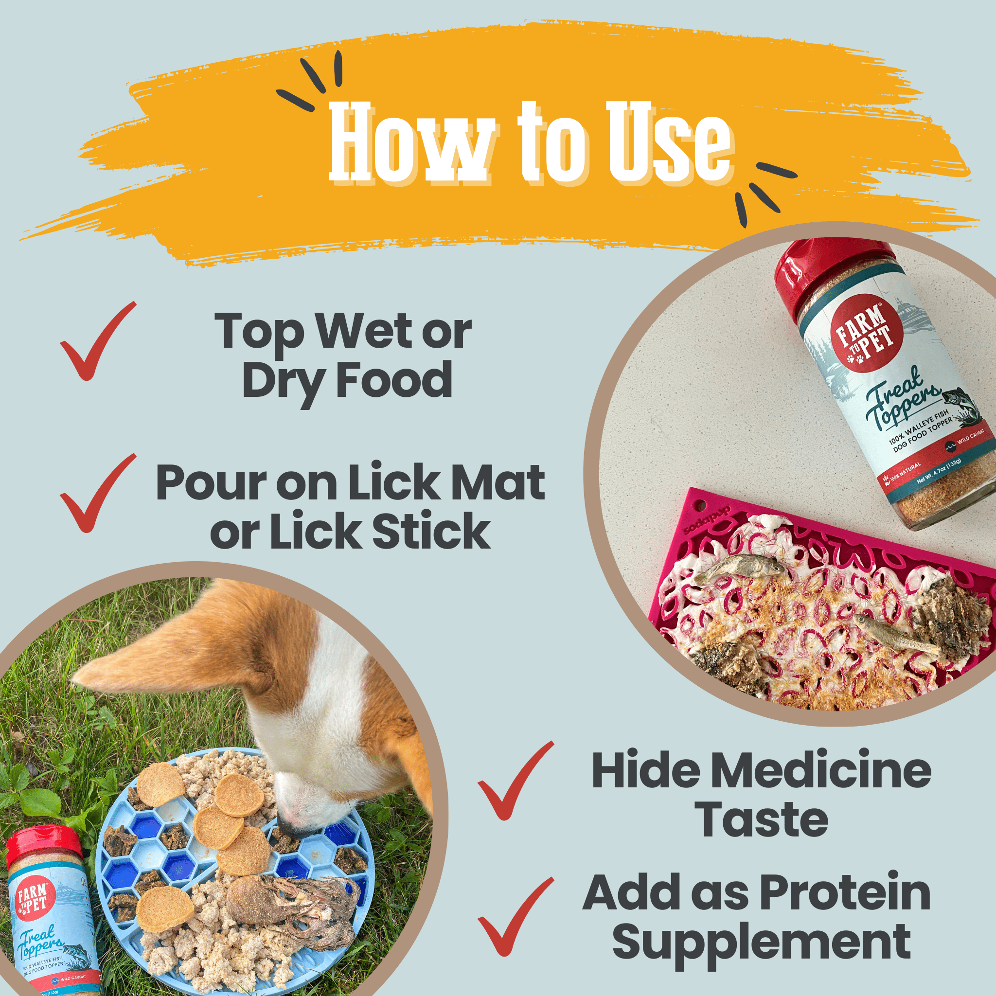 Treat Topper Fish Pet Food Topper | Low-Fat Meal Topper for Pets