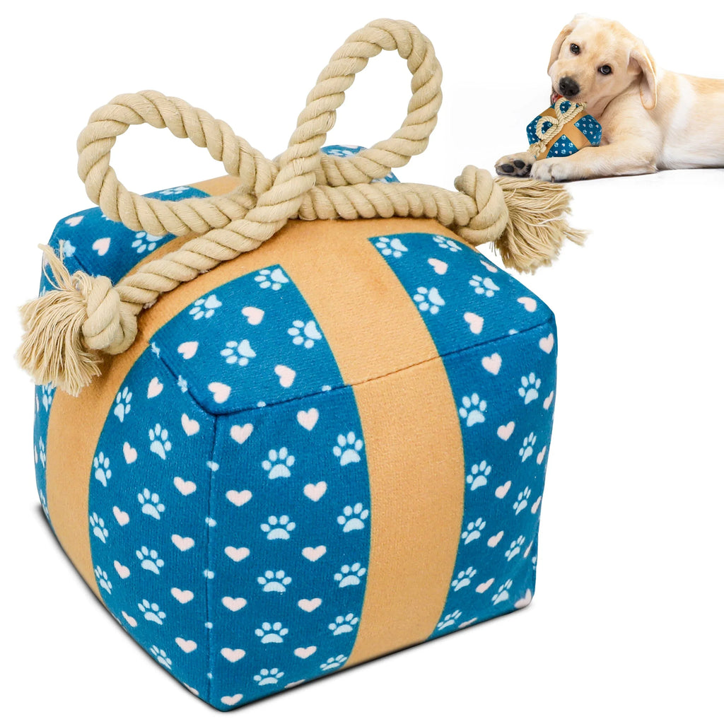 Gift Box Squeaky Dog Toy 1 - MiniPaw Luxe