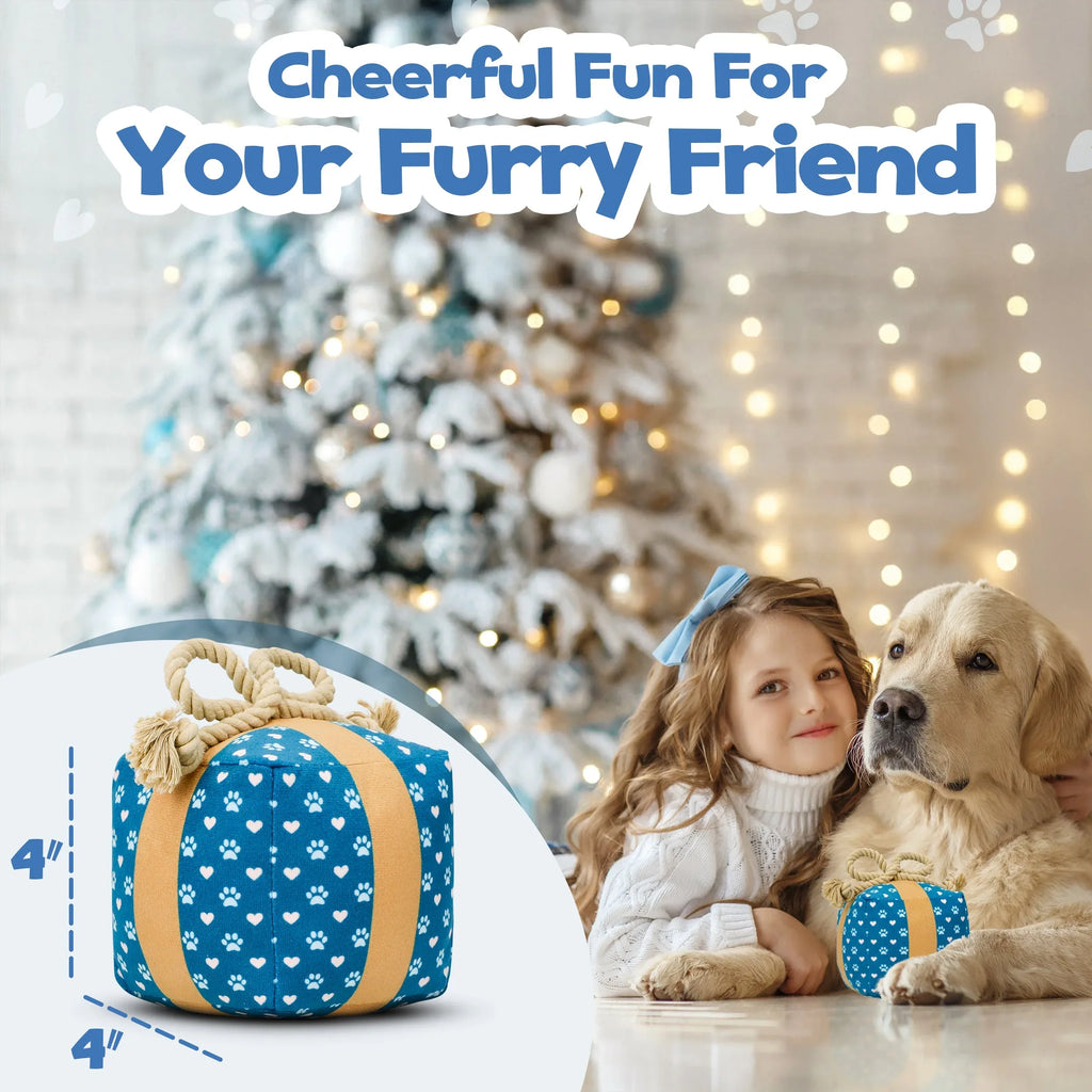 Gift Box Squeaky Dog Toy 7 - MiniPaw Luxe