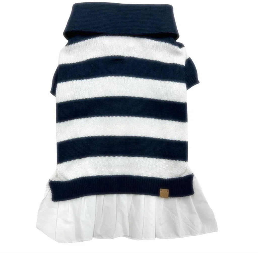 ‘Gladys’ Cashmere blend Polo Dress 1 - MiniPaw Luxe