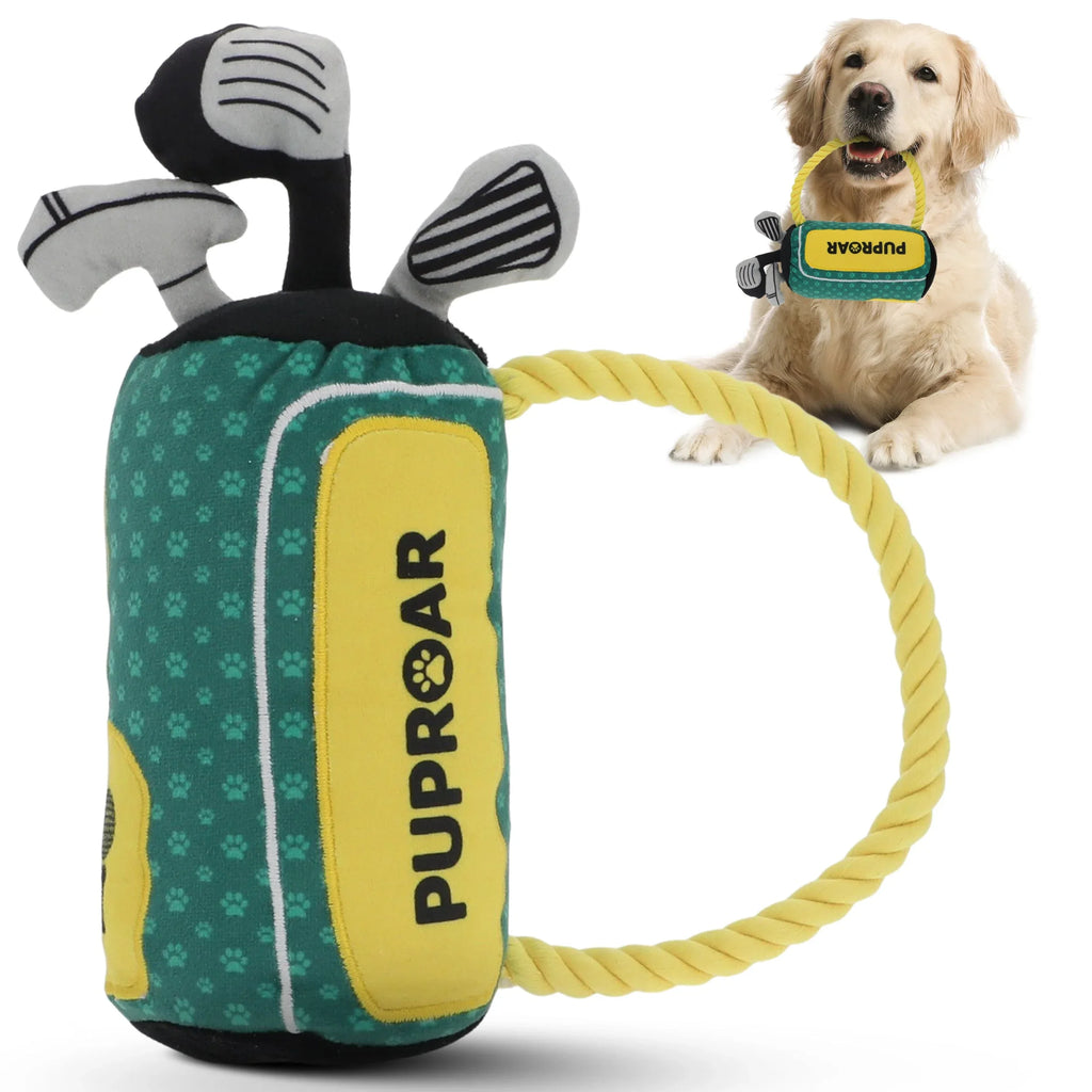 Golf Club Squeaky Crinkle Dog Toy 6 - MiniPaw Luxe