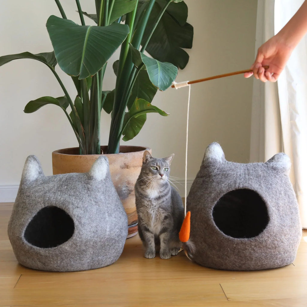 Handmade Felt Cat Cave 2 - MiniPaw Luxe