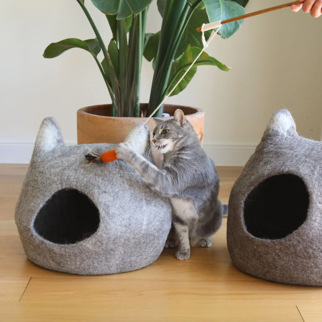 Handmade Felt Cat Cave 3 - MiniPaw Luxe