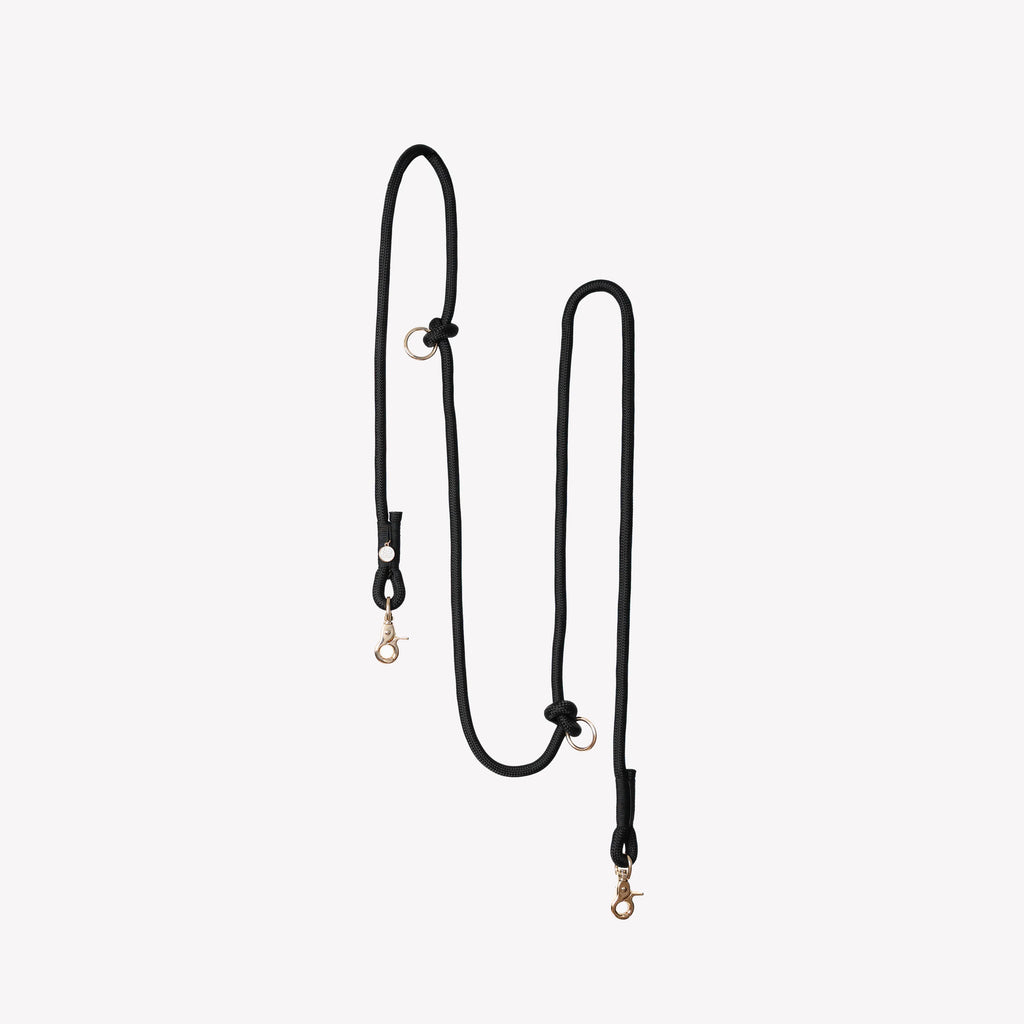 Hands Free Braided Leash | Black 1 - MiniPaw Luxe