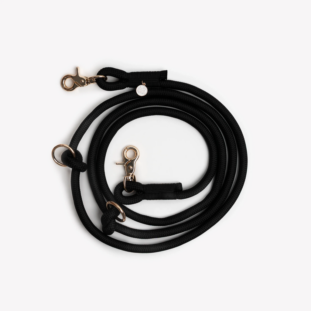 Hands Free Braided Leash | Black 2 - MiniPaw Luxe