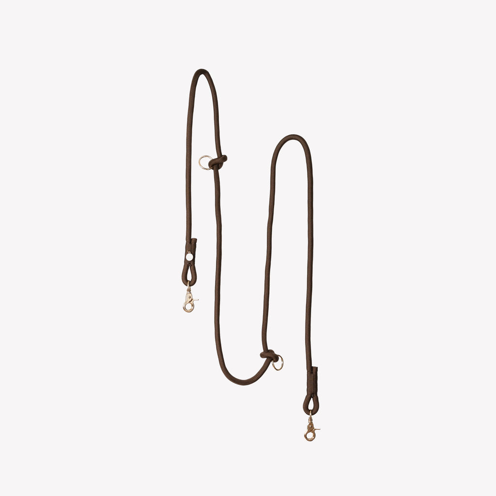Hands Free Braided Leash | Brown 1 - MiniPaw Luxe