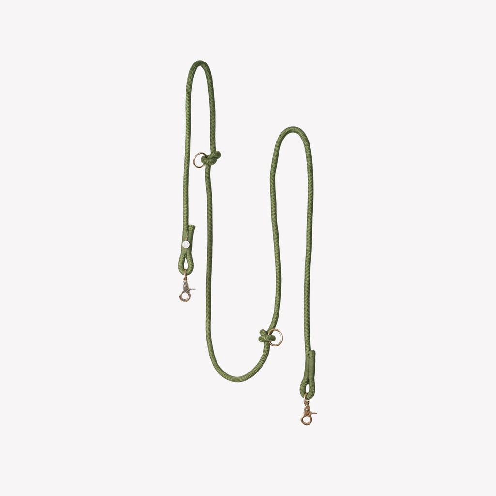 Hands Free Braided Leash | Green 1 - MiniPaw Luxe