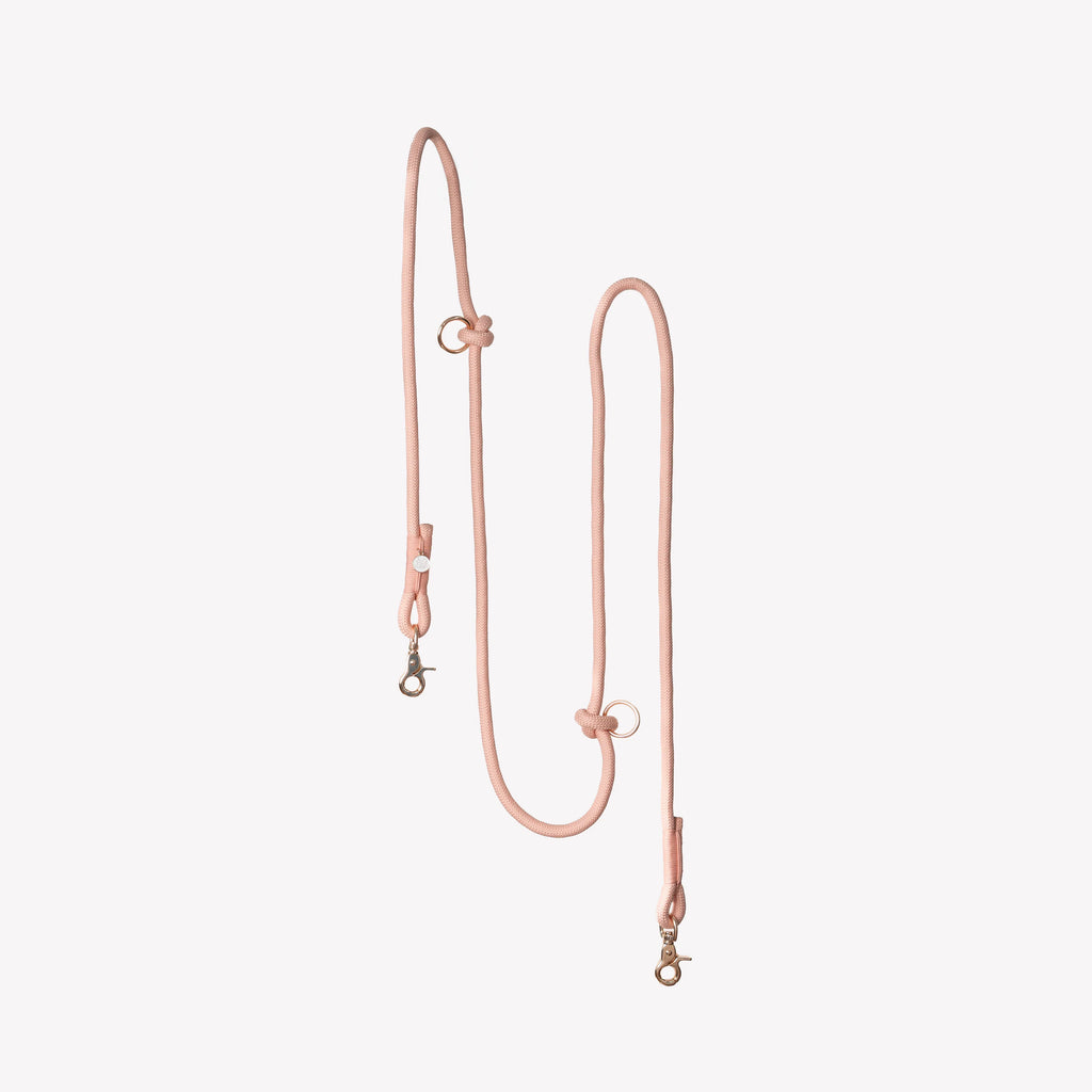 Hands Free Braided Leash | Powder Rose 1 - MiniPaw Luxe