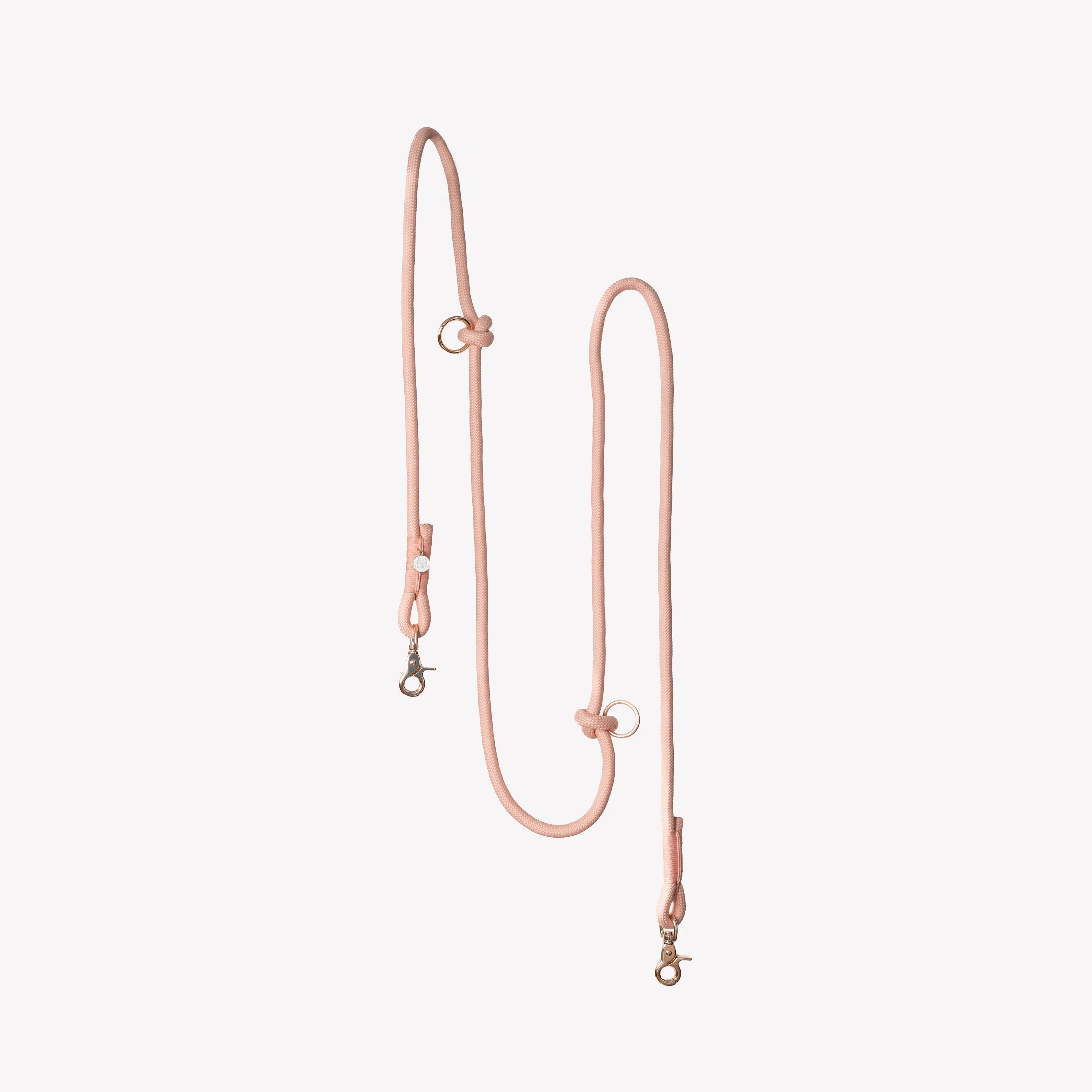 Hands Free Braided Leash | Powder Rose 1 - MiniPaw Luxe